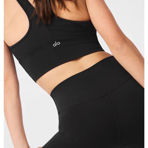 Alo Yoga 7/8 High-Waist  Airbrush Black Leggings Size Medium - Picture 7 of 11